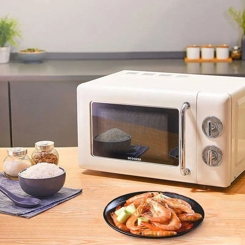 2020 Nuevas QCOOKER de Microondas horno de Pizza Hornos de cocina a hornear Retro Integrado en la plataforma giratoria de aparatos Eléctricos, Aire acondicionado Grill 20L 1