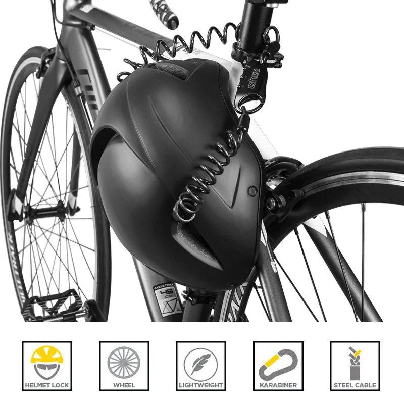 GIYO Bicicleta Mini Cable de Bloqueo 1500mm Ciclismo Veces Casco Bloqueo de Cable de 3 Dígitos de la Combinación de Anti-Robo de Candado de Bicicleta para MTB Bicicleta de Carretera 1
