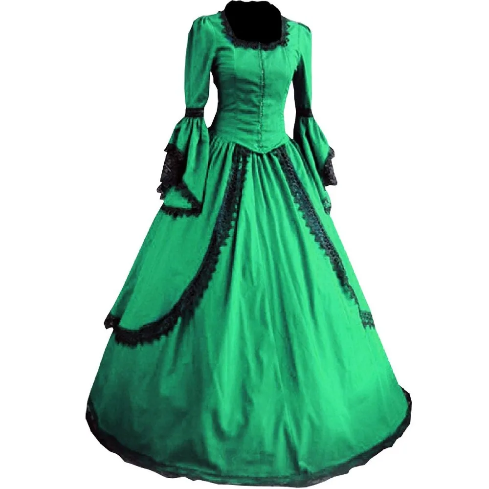 Partiss las Mujeres de Encaje de la Piso-longitud Gótico Victoriano Vestido 1