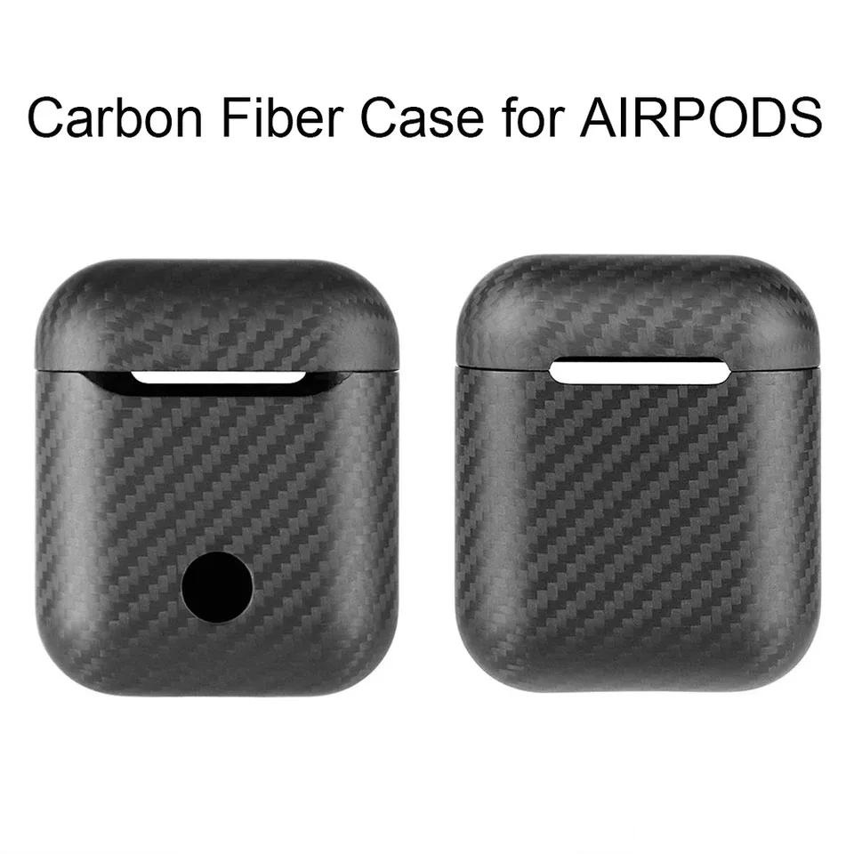 Real de Fibra de Carbono de Caso para Apple AirPods 2 Protector de Auriculares Inalámbricos Bluetooth de la Cubierta para AirPods Pro 3 Accesorios a prueba de Golpes 1