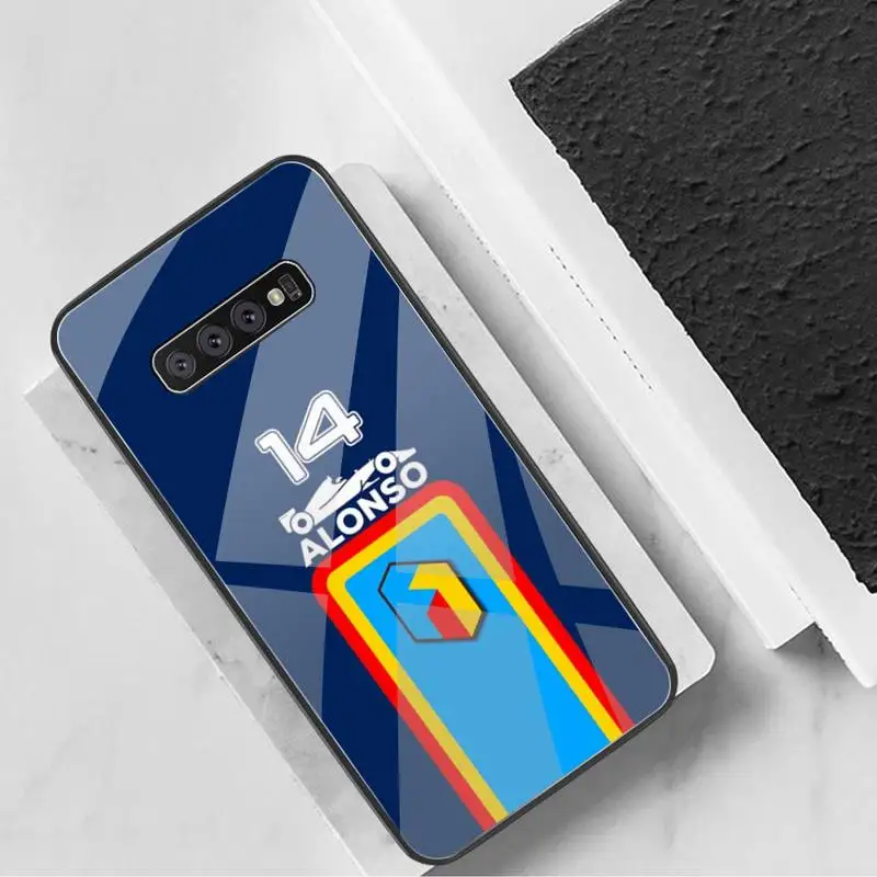 Fernando Alonso Caja Del Teléfono De Vidrio Templado Para Samsung S20 Más S7 S8 S9 S10 Plus Nota 8 9 10 Plus 1