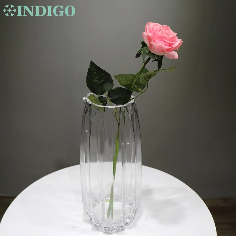 INDIGO - 5pcs/Lot Recubrimiento de Látex rosa Rosa Verdadero Toque de Rosa Artificial de la Flor de la Flor de la Boda de Fiesta de adorno de Interiores 1