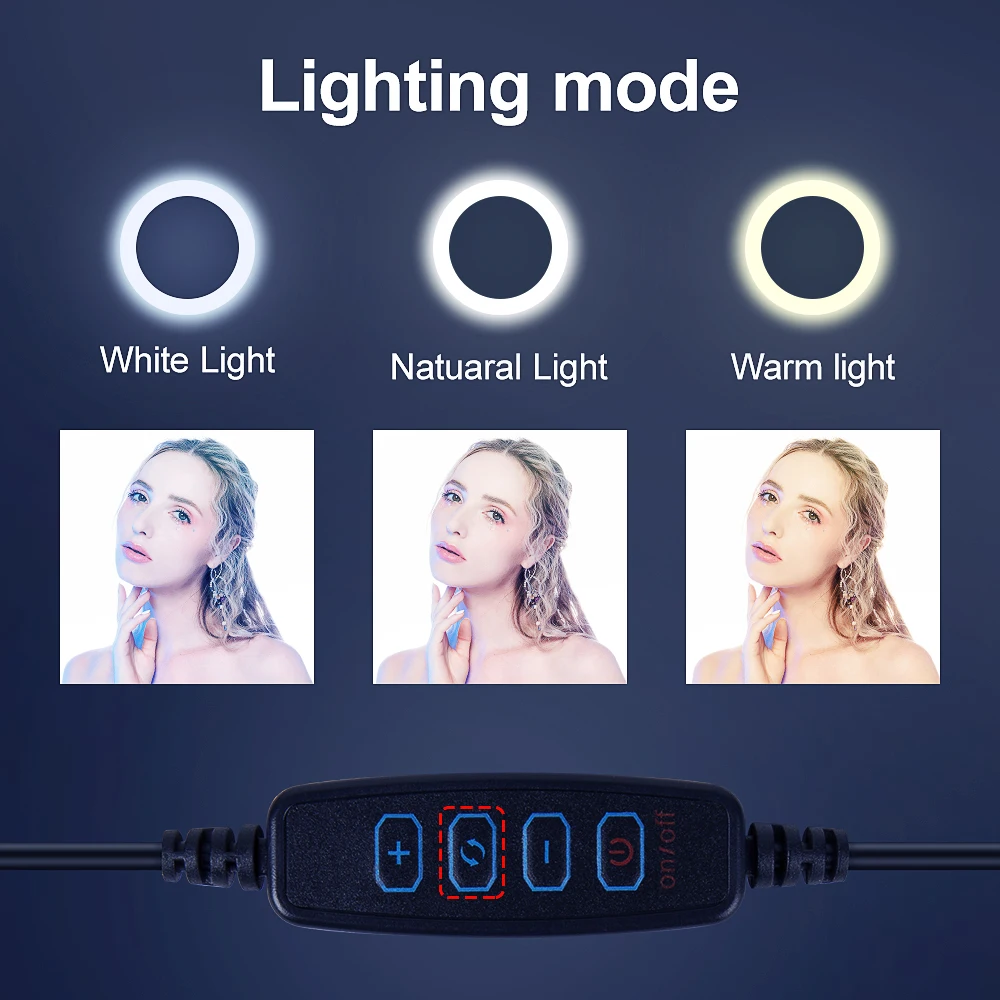 10pulgadas LED Selfie Anillo de Luz Con 160 CM de Fotografía con Trípode Luz USB anillo de luz LED de la Lámpara para la Fotografía de Vídeo de Maquillaje de Youtube 1