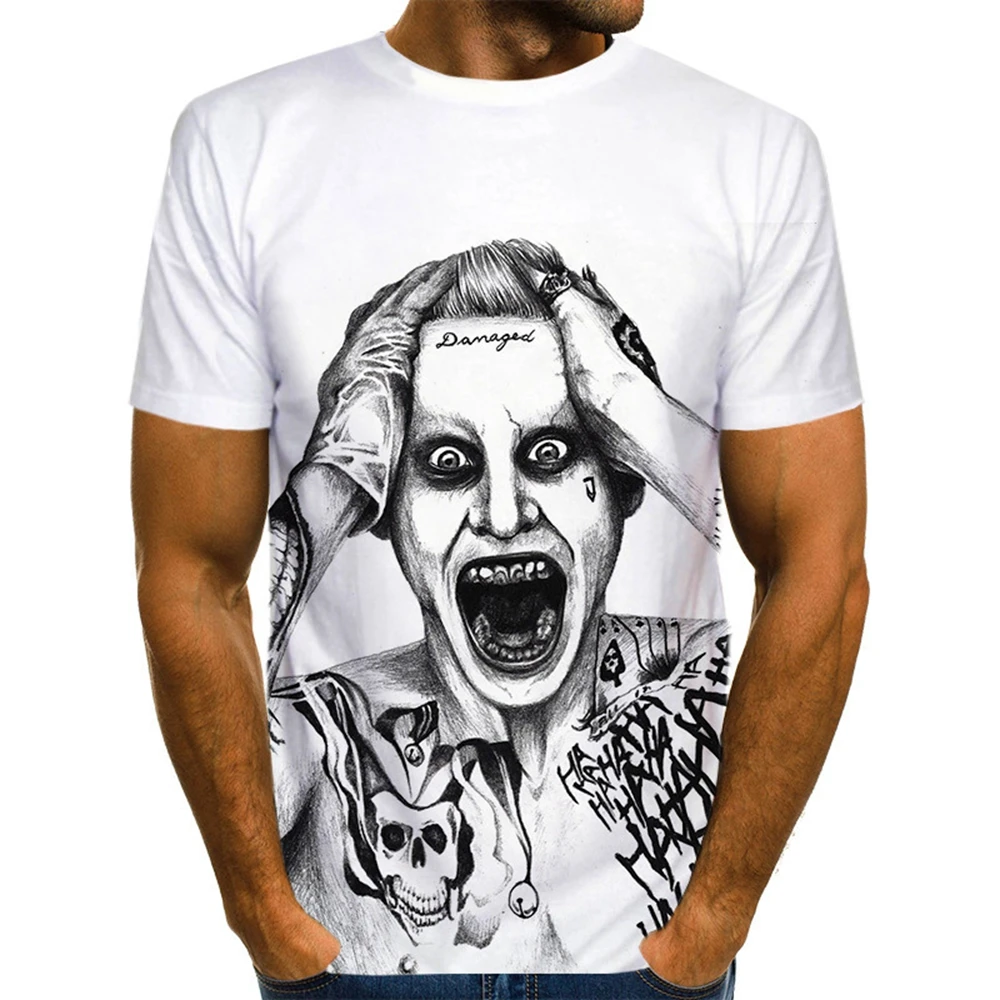Joker Payaso Impreso en 3D Camiseta Blanca de Verano los Hombres de las Mujeres harajuku T-shirt fortniter de gran tamaño de la Camiseta de los Muchachos Adolescente Camiseta de Manga Corta 1