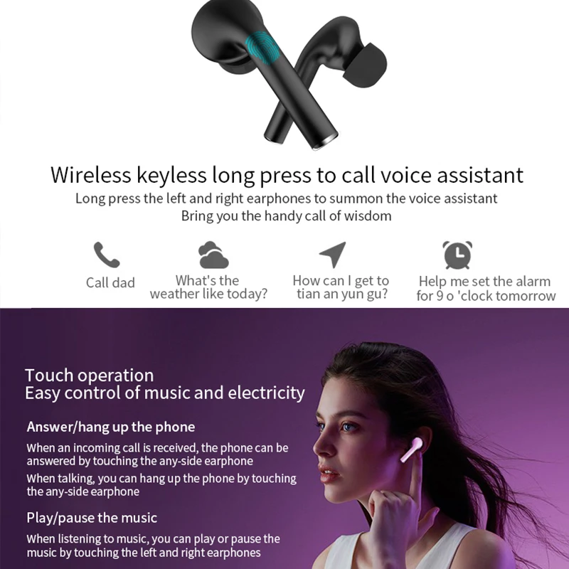 GAIBY J3 Pro TWS de Auriculares Inalámbricos de deporte Auriculares auriculares Bluetooth 5.0 de Auriculares estéreo de Auriculares de xiaomi oppo, huawei teléfono 1