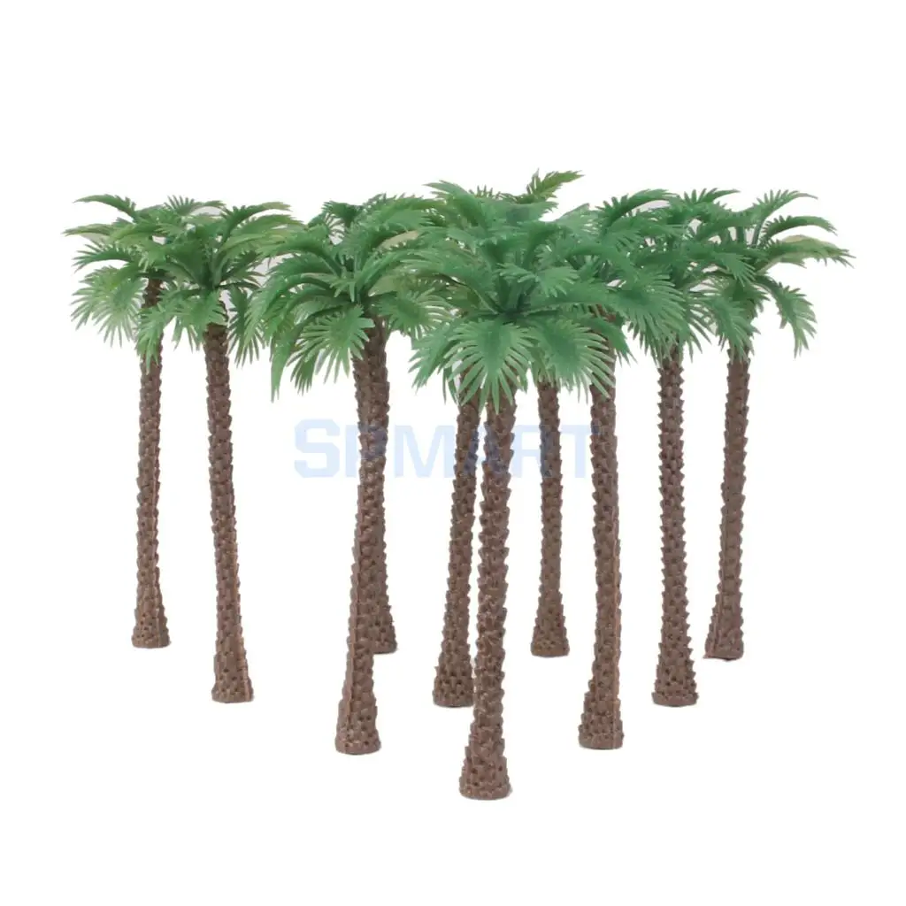 10pcs Modelo de Árboles de Palma de Coco 1/100 11cm 1/65 14cm 1