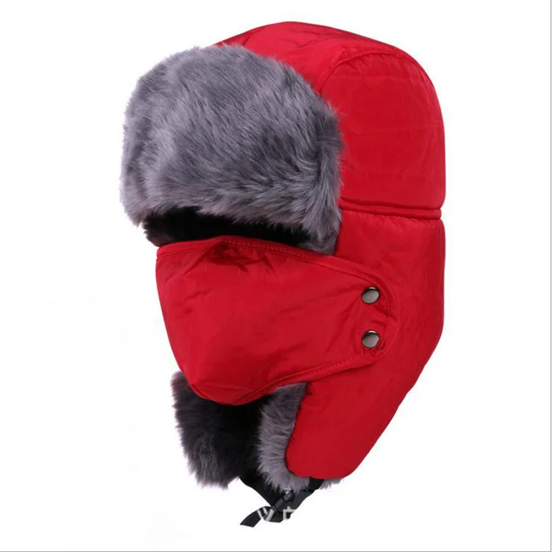 2019 nuevo invierno de los hombres y de las mujeres de la moda de orejeras plus de terciopelo engrosamiento de Lei Feng sombrero de viaje al aire libre caliente sombreros 1
