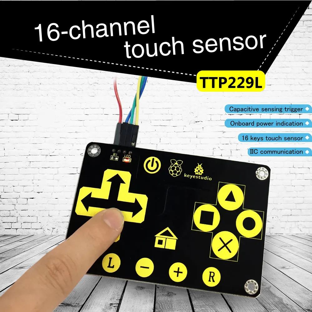 Keyestudio TTP229L 16-clave Teclado Táctil Sensor Escudo de la Junta Capacitiva para Arduino Uno R3 1