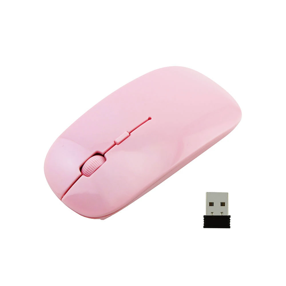 Inalámbrica Ultra-Delgada 2.4 G 1600DPI Ratón Ergonómico USB Óptico Mause Lindo Color Sólido de la Personalidad de la Rentabilidad de los Ratones Para el ordenador Portátil PC Mac 1