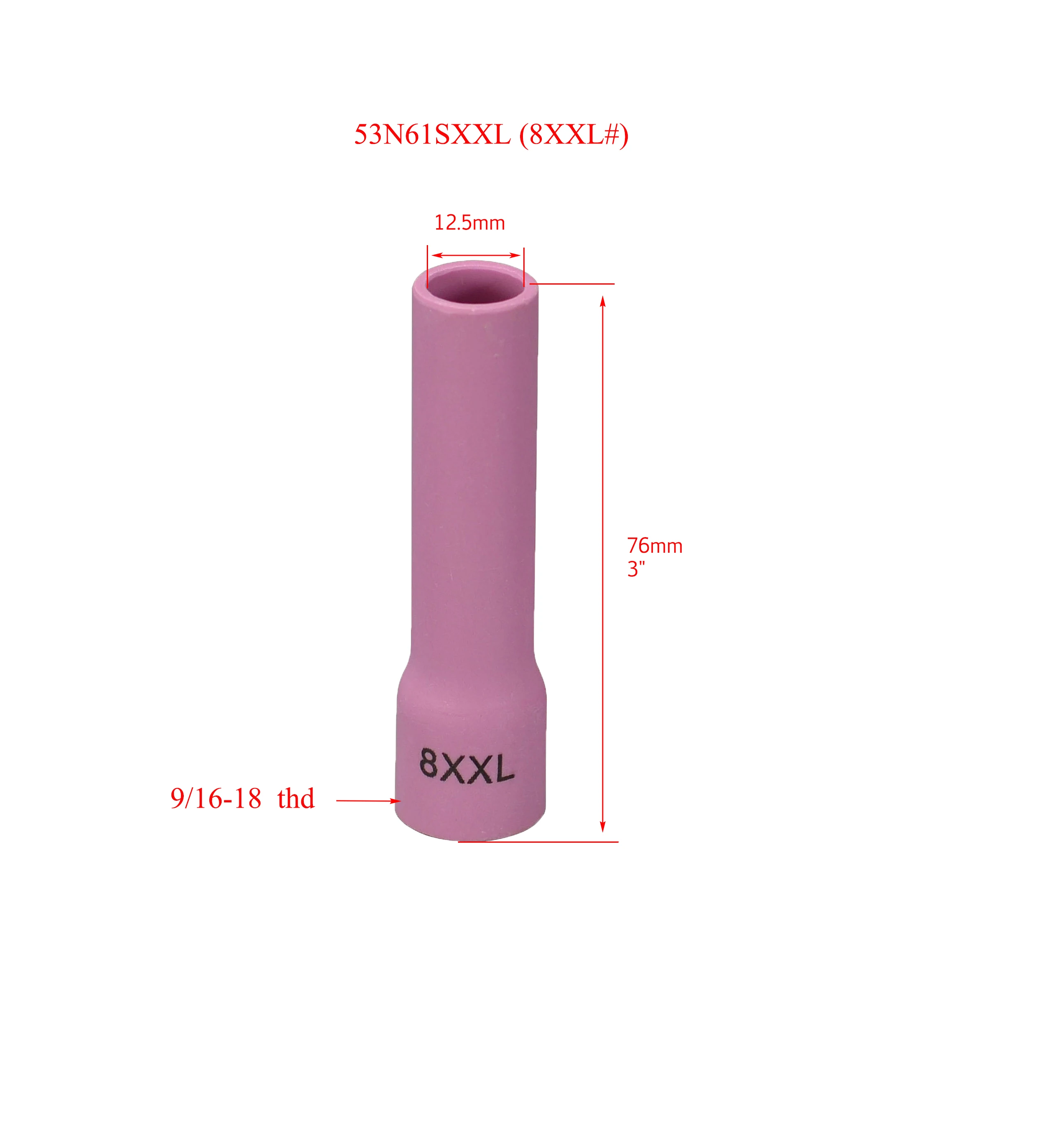 Gas de la Lente de la alúmina de la Boquilla de Cerámica Taza Extra Largas 53N61SXXL (8XXL 1/2
