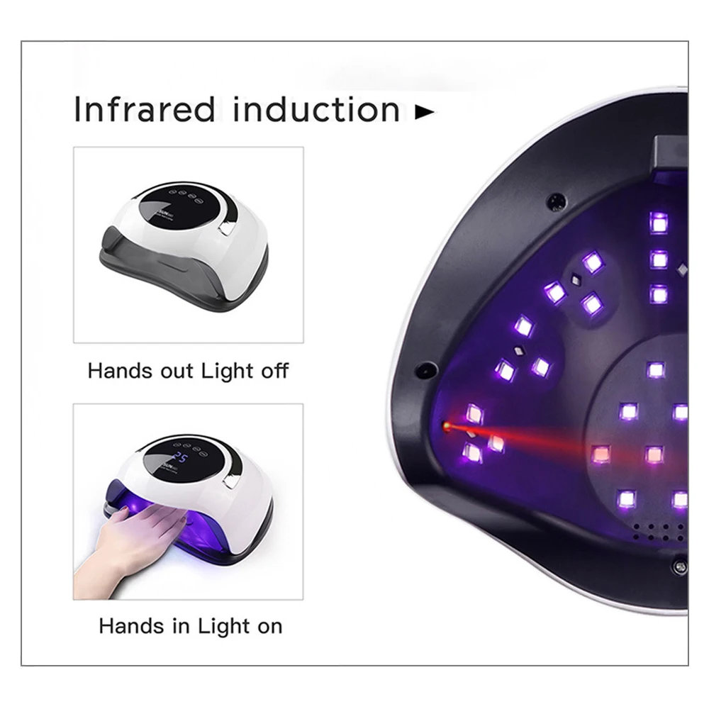 120W Alta Potencia de Uñas Secador de Rápida Velocidad de Curado del Gel de la Luz del Clavo de la Lámpara LED Lámparas UV Para Todo Tipo de Gel Con Temporizador Y Sensor Inteligente 1