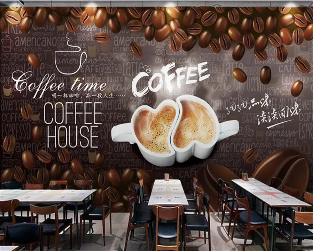 Beibehang Personalizados, pintados a mano, café pared de fondo salón de TV de fondo de pintura de fotos fondo de pantalla de inicio de decoración mural en 3d 1