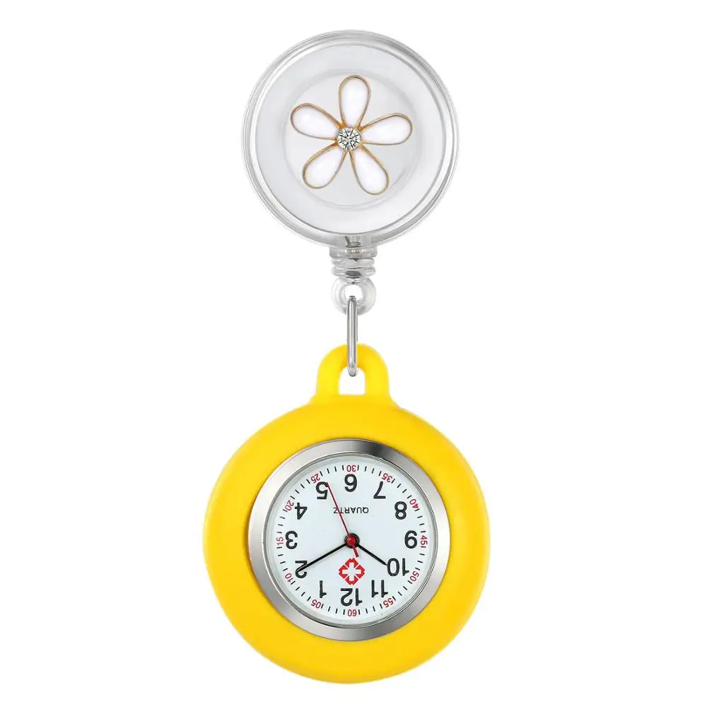 LANCARDO 2021 Moda Colgante Reloj Digital de Cuarzo Clip de Tipo FOB Enfermera Médico Reloj que Cuelga de la Enfermera Reloj de Flores Hermosas 1