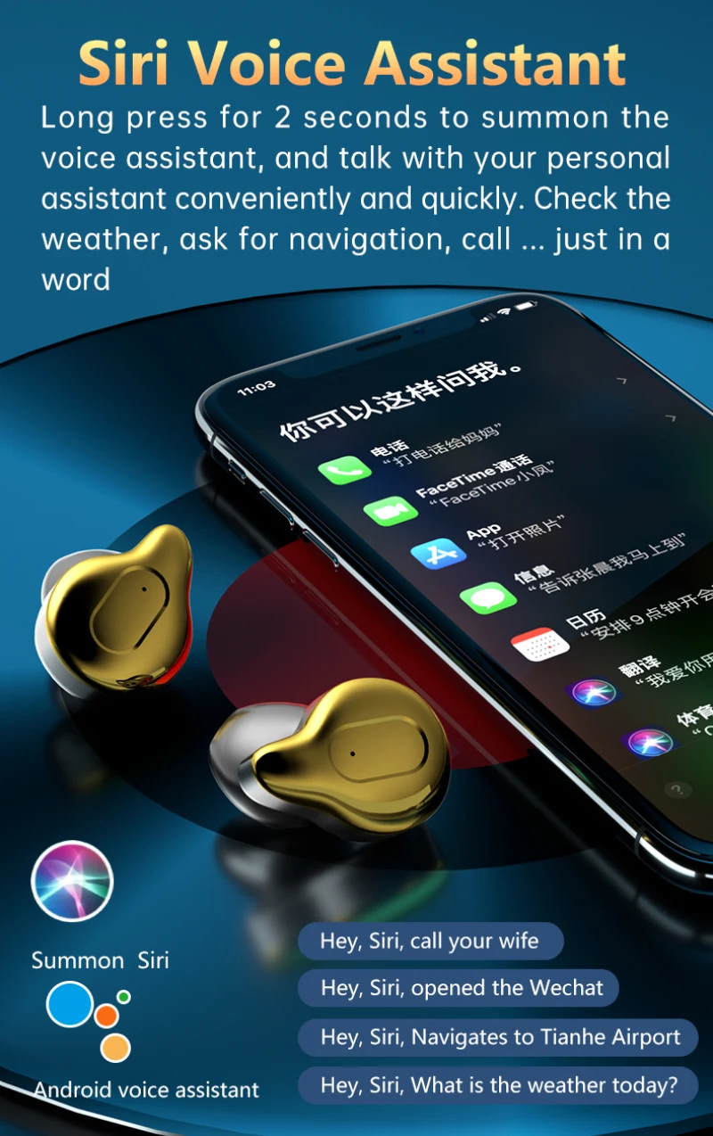 C10 TWS Toque Bluetooth para Auriculares 9D de sonido Envolvente Estéreo de Auriculares Inalámbricos sin pérdida de Reducción de Ruido de Juego de Auriculares Auriculares 1