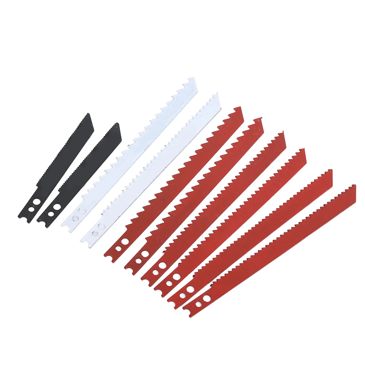 10pcs sierra de calar con Hojas Conjunto para blanco y Negro y Decker Sierra Caladora de Metal de Plástico de Madera Cuchillas 1