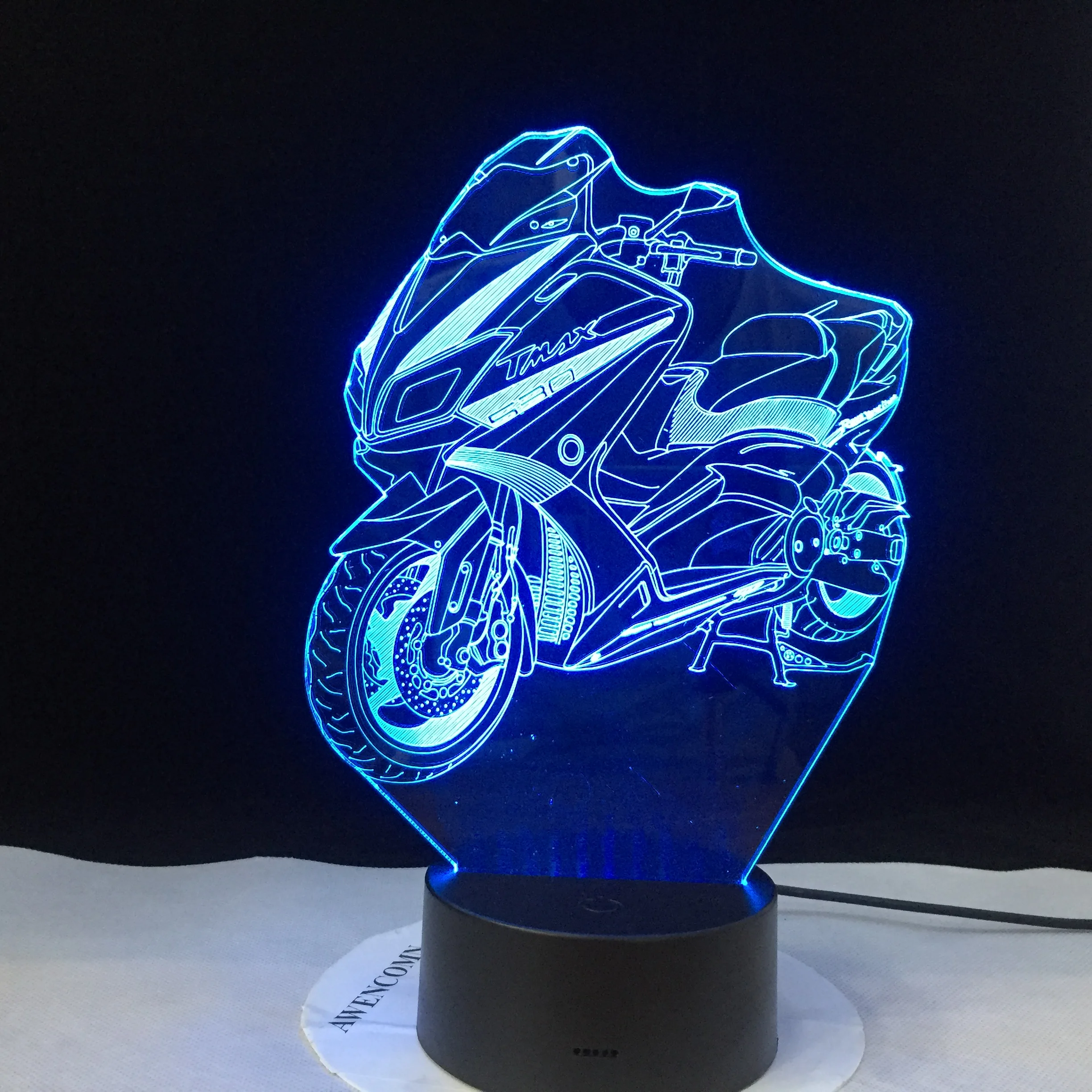 Modelo de la motocicleta Luminoso 3D Ilusión de la Lámpara del Led Táctil a color, lámpara de noche la Iluminación del Flash Brillan en la Oscuridad Motor Juguetes Dropshipping 1