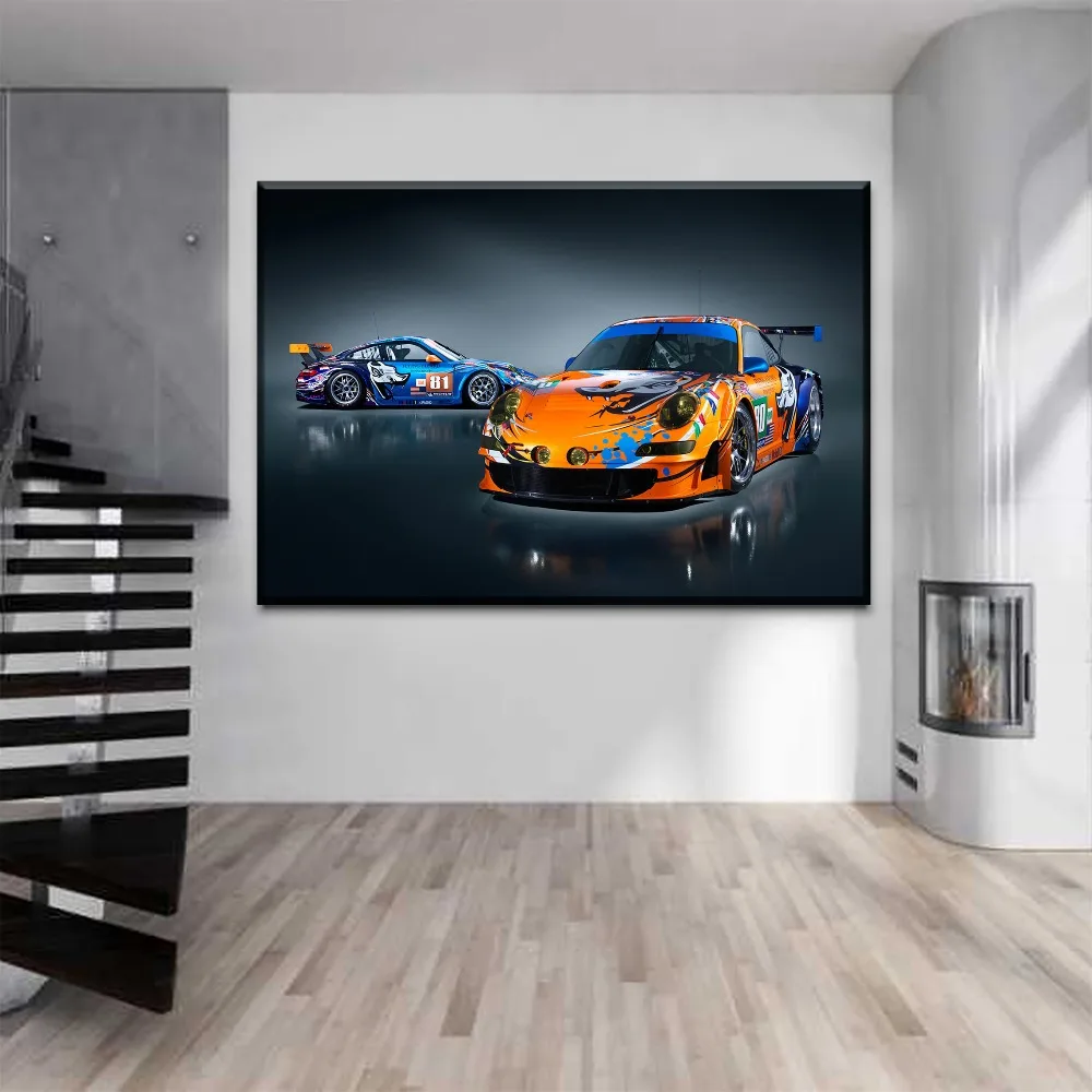 Motorsport Pintura Sobre Lienzo de Impresión Tipo de Arte Moderno de la Pared Decoración del Marco 1 Pieza 911 GT3 Graffiti de Carreras de Cartel Para la Sala de estar 1