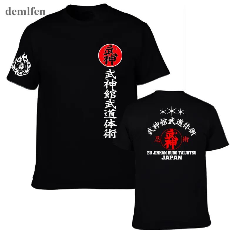 Nuevo Samurai de Japón Camiseta de los Hombres Shotokan Karate Bujinkan Dojo Pro Wrestling Shinobi T-shirt Tops Ninjutsu Kanji Camisetas de Algodón Camisetas 1