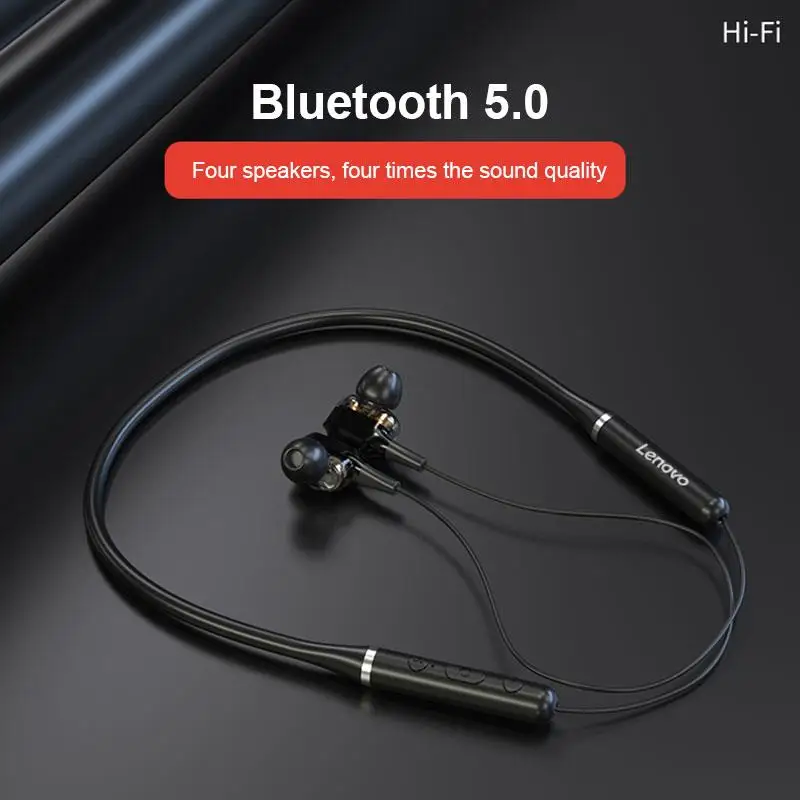 Original Lenovo QE66 V5.0 Inalámbrica Bluetooth Auriculares Cuatro Altavoces Estéreo Magnético Neckband Deportes Auriculares Auriculares De Xiaomi 1