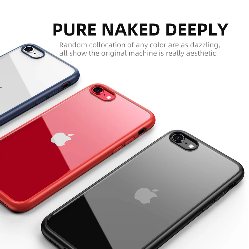 KEYSION de la Moda Caso para el iPhone SE 2020 Nuevas SE2 Transparente Mate a prueba de Golpes del Teléfono de la Cubierta trasera para iPhone XR XS Max X 8 7 Plus 1