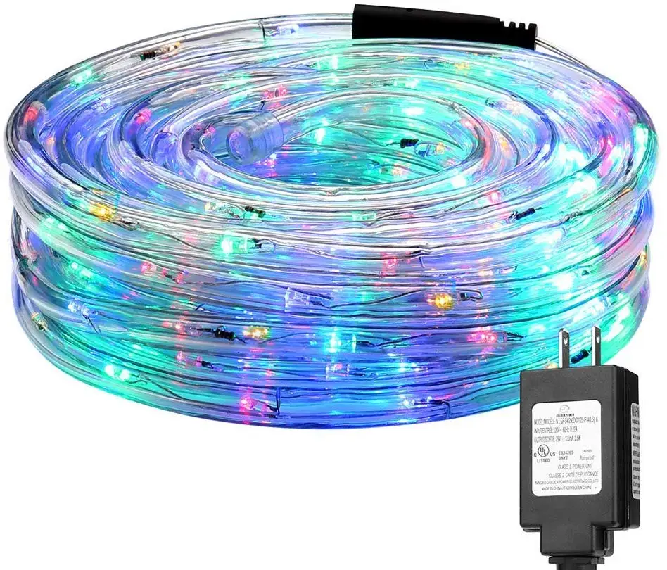 LED de Luces de la Cuerda De 8 Modos de LED Impermeable Rainbow Tubo de la Cuerda Tira de Led de luces de Navidad al aire Libre Decoración navideña Luces IP65 1