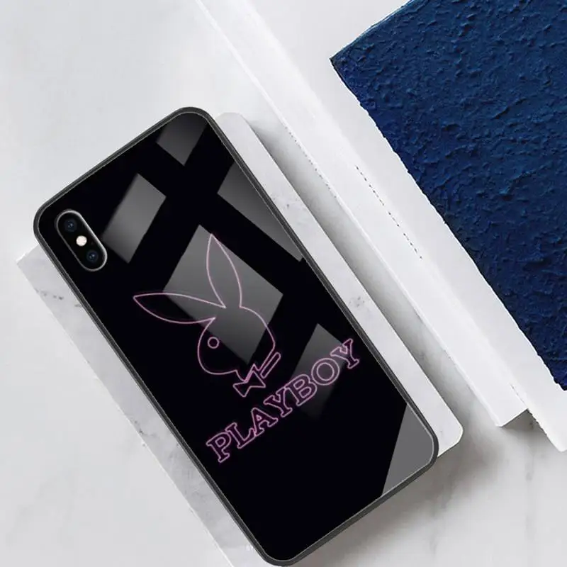 PLAYBOY Marca de Moda de Cristal de la caja del Teléfono Fundas Coque para el IPhone 12 11 Pro Max Casos XR XS 7 8 Plus Accesorios de la Cubierta de Carcasa 1