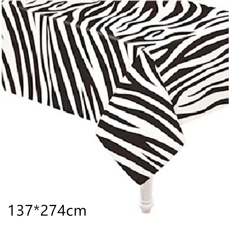 1pcs 137x274cm Leopard Zebra Desechables Mantel de Animales de temas por Parte de la Decoración de Cumpleaños Feliz Fiesta de la Boda Tablecover Suministros 1