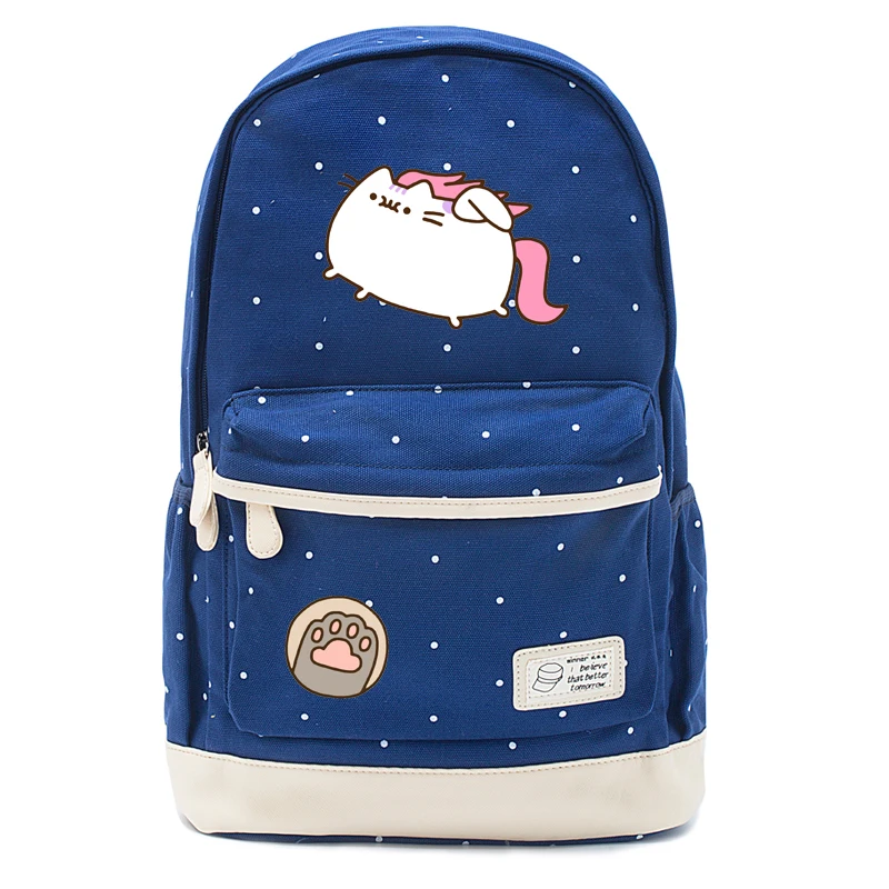 Gato gordo lindo unicornio mochila cartera casual mochila adolescentes chica Estudiante de la Escuela de Bolsas de viaje bolsa de 1