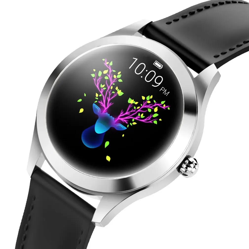 IP68 Impermeable Reloj Inteligente Mujer Hermosa Pulsera con Monitor de Ritmo Cardíaco Sueño de Monitoreo Smartwatch Conectar IOS Android KW10 banda 1