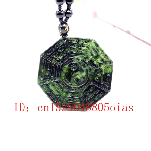 Natural Negro Verde de Jade, Obsidiana Tai Chi Chismes Colgante de Perlas Collar de la Joyería Fina Tallada Amuleto de la Moda Encanto Regalos para Mujeres 1