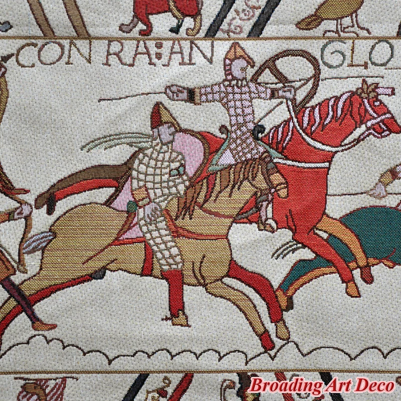 Bayeux-III Medieval del Viejo Mundo Tapiz para Colgar en Pared Tejido Jacquard Gobelino Textiles para el Hogar Decoración de Aubusson de Algodón 151x45cm 1