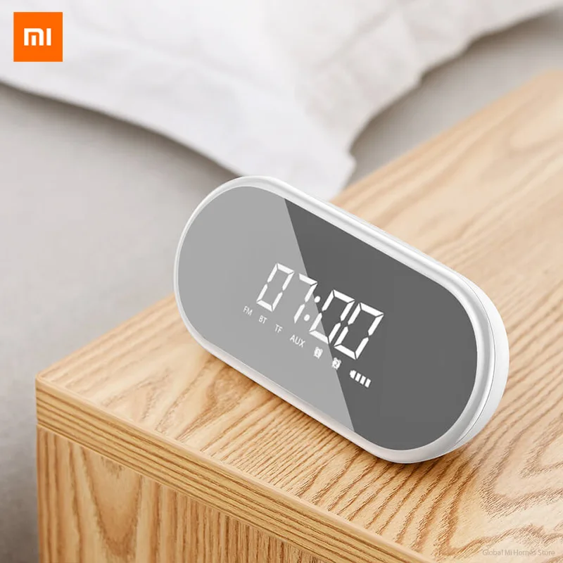 Original Xiaomi Youpin Mijia BASEUS Mini Reloj de Alarma Inalámbrico Bluetooth altavoz hogar subwoofer espejo de radio 3D surround 1
