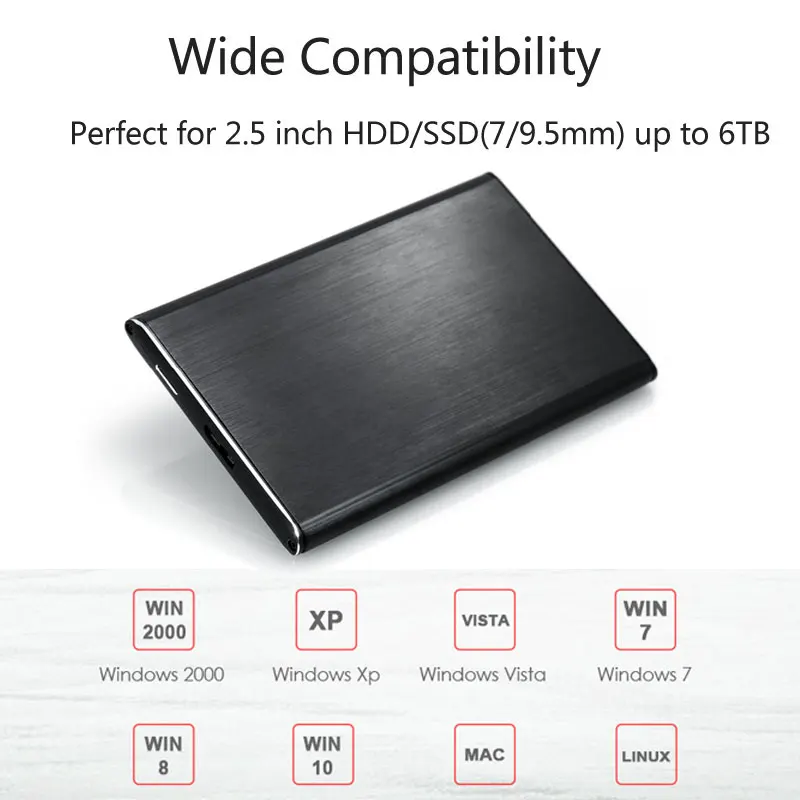 2.5 inch HDD Caso de SATA a USB3.0 de SSD Adaptador para Samsung WD, Seagate Disco Duro SSD Unidad de Caja Externa HDD Recinto con UASP 6Gbp 1