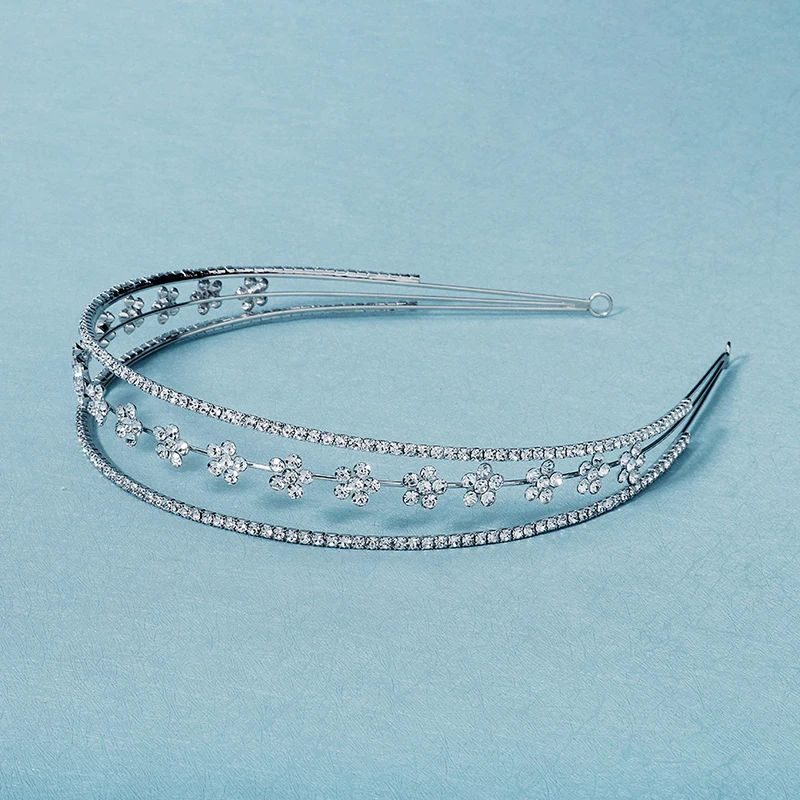 Miallo de Moda Diademas de diamantes de imitación para las Mujeres Vinchas Accesorios para el Cabello de Color Plata de la Boda de la Corona Nupcial del Pelo de la Joyería de Regalo 1