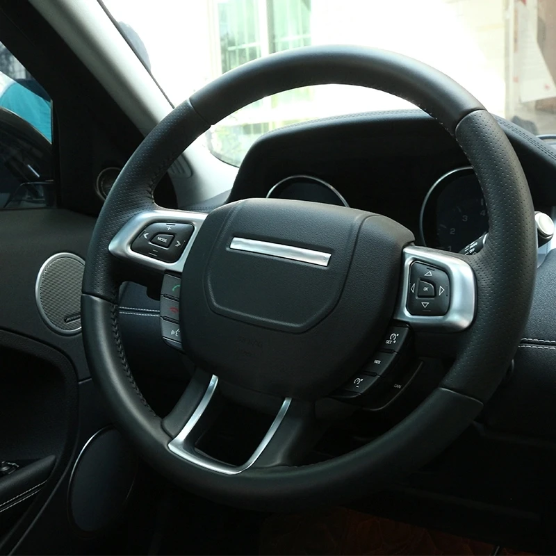 Para Land Rover Range Rover Evoque 2011-2017 ABS Cromado Coche Estilo de Dirección Botón de la Rueda Tapa del Armazón de Accesorios decorativos 1