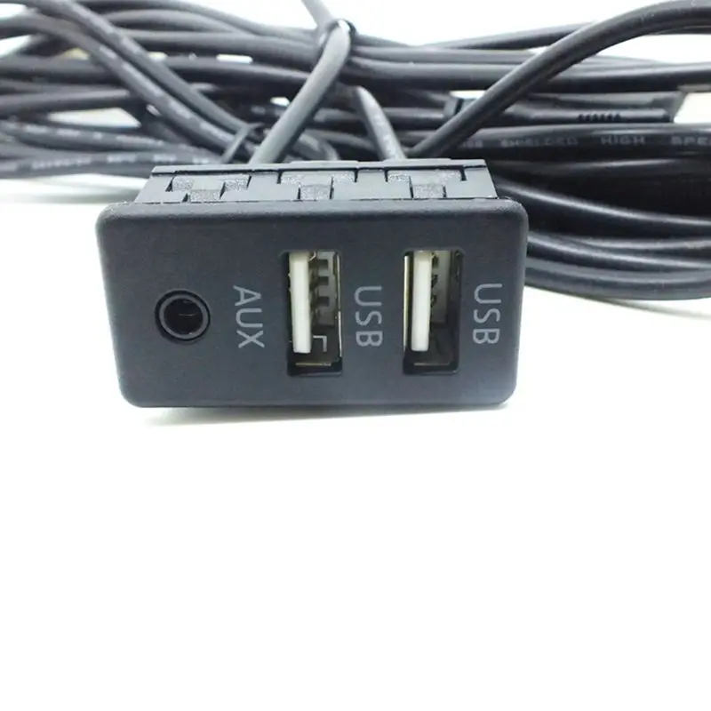 2021 Nuevo de 1.5 M de Coche Guión de Montaje empotrado AUX Puerto USB del Panel de Doble Cable de Extensión USB Adaptador 1