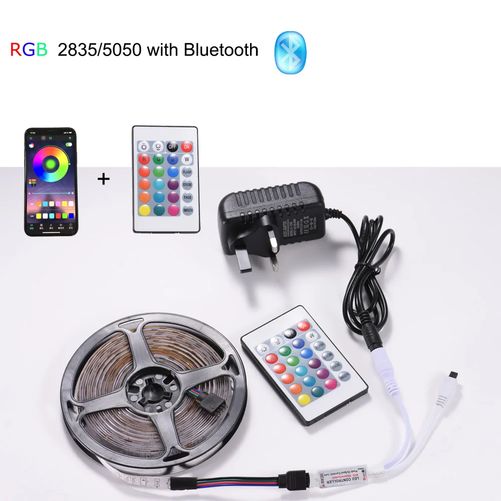 Bluetooth Tira LED RGB de la tira de 5050 luces 2835 LED de Luz de 5m 10m Flexible, con control remoto de navidad controlador de 15m 20m 1