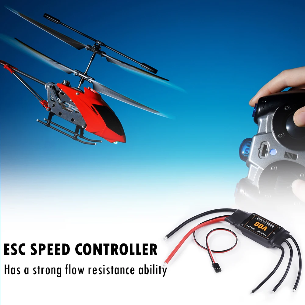 80A Práctica Duradera Accesorios Modelo de Avión de Sky Helicópteros Componentes RC Juguetes Teledirigidos Brushless ESC Partes Controlador de Velocidad 1