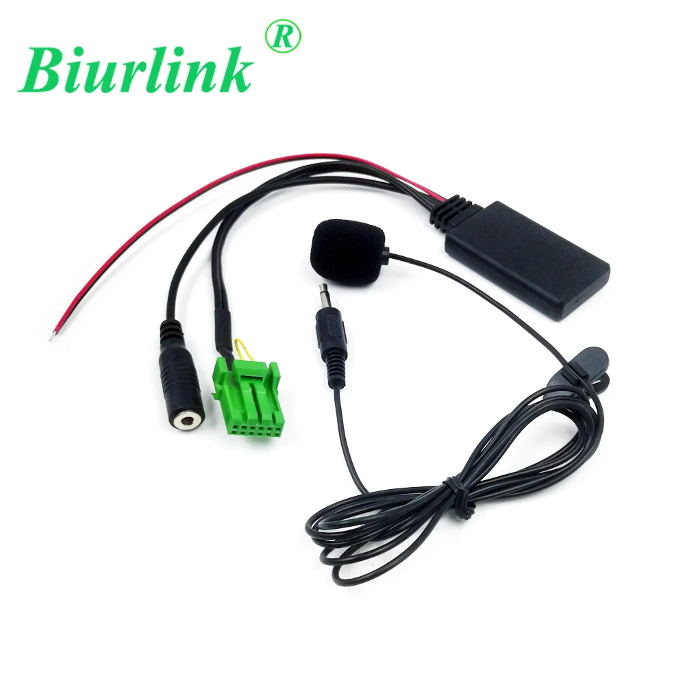 Biurlink 6Pin Estéreo del Coche 6Pin AUX IN Adaptador de Arnés + 150 CM Bluetooth 5.0 de Manos Libres con Micrófono para Honda Acura RDX TSX MDX CSX 1