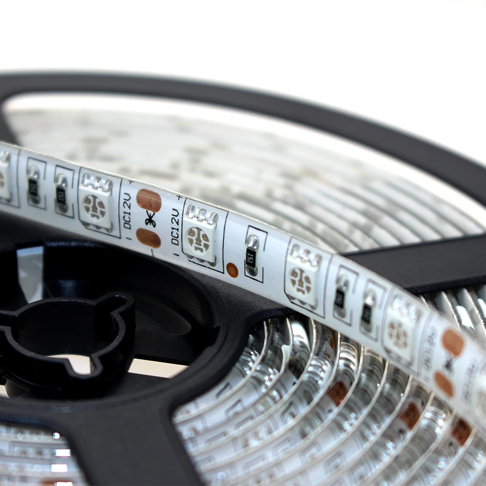 Tira de LED 5050 DC12V 60LEDs/m, 5m/lote Flexible de Luz LED tiras RGB SMD5050 Cinta de Neón de la cinta de la lámpara Brillante al aire libre Interiores decorar 1