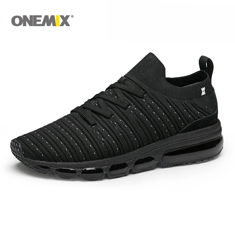 ONEMIX Libre Deslizamiento de punto de los Hombres de Aire Funcionando Zapatillas de deporte al aire libre Zapatos de Trotar Luz al aire libre Fresco Zapatillas Para Caminar de Gran Tamaño 36-47 1