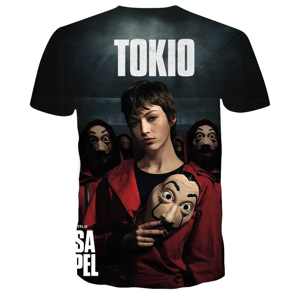 La película la Casa De Papel Camiseta 2020 La Casa De Papel Camiseta de los Hombres Divertido Berlín Impresión 3D de la camiseta para Hombre de la Ropa de Verano Tops camiseta 1