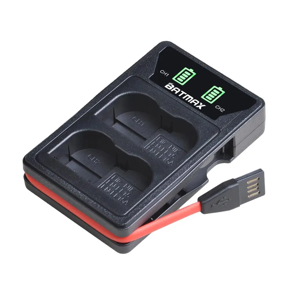 Batmax EN-EL15 ES-EL15A LED USB Dual del Cargador con el Tipo C de Puerto para Nikon D600 D610 D600E D800 D800E D810 D7000 D7100,Z6, Z7 1