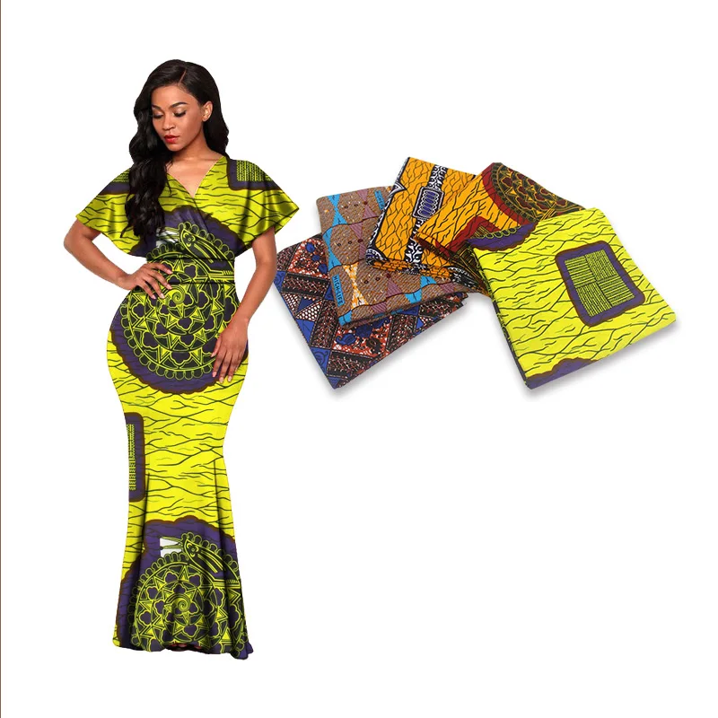 Nueva llegada de africanos cera de impresión de tela de tela africana ankara tela mayorista 6yard poliéster transpirable de alta calidad barato 1
