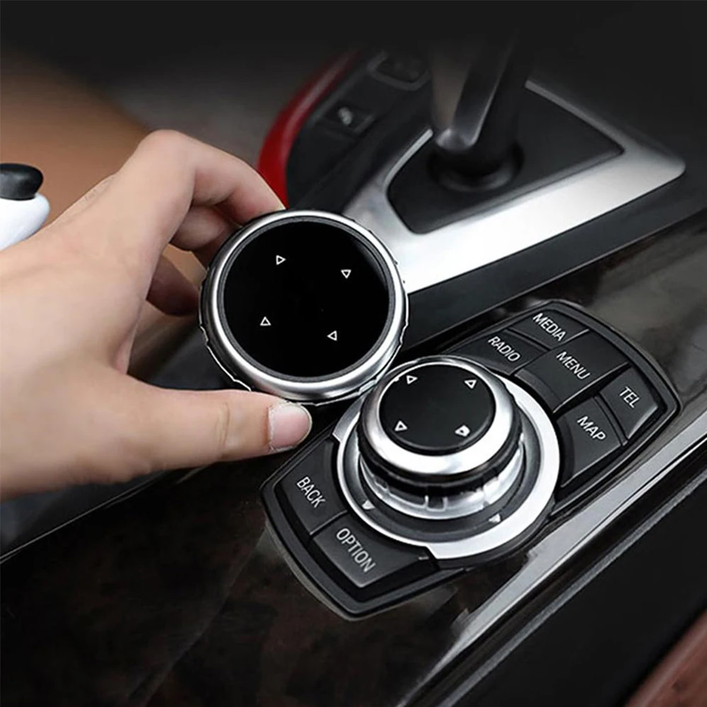 Multimedia Botón de Control de Mando Negro de Plata de la Modificación de la Consola central Cubierta de Adornos de Decoración Decoración Plástica -BMW F10 F20 F30 1