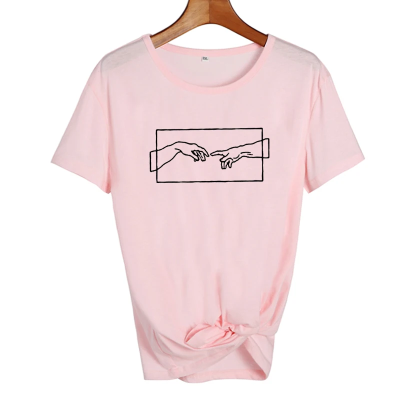 2019 nueva moda de verano de impresión T-shirt O-cuello de manga corta de algodón casual suelto T-shirt ropa de mujer 1