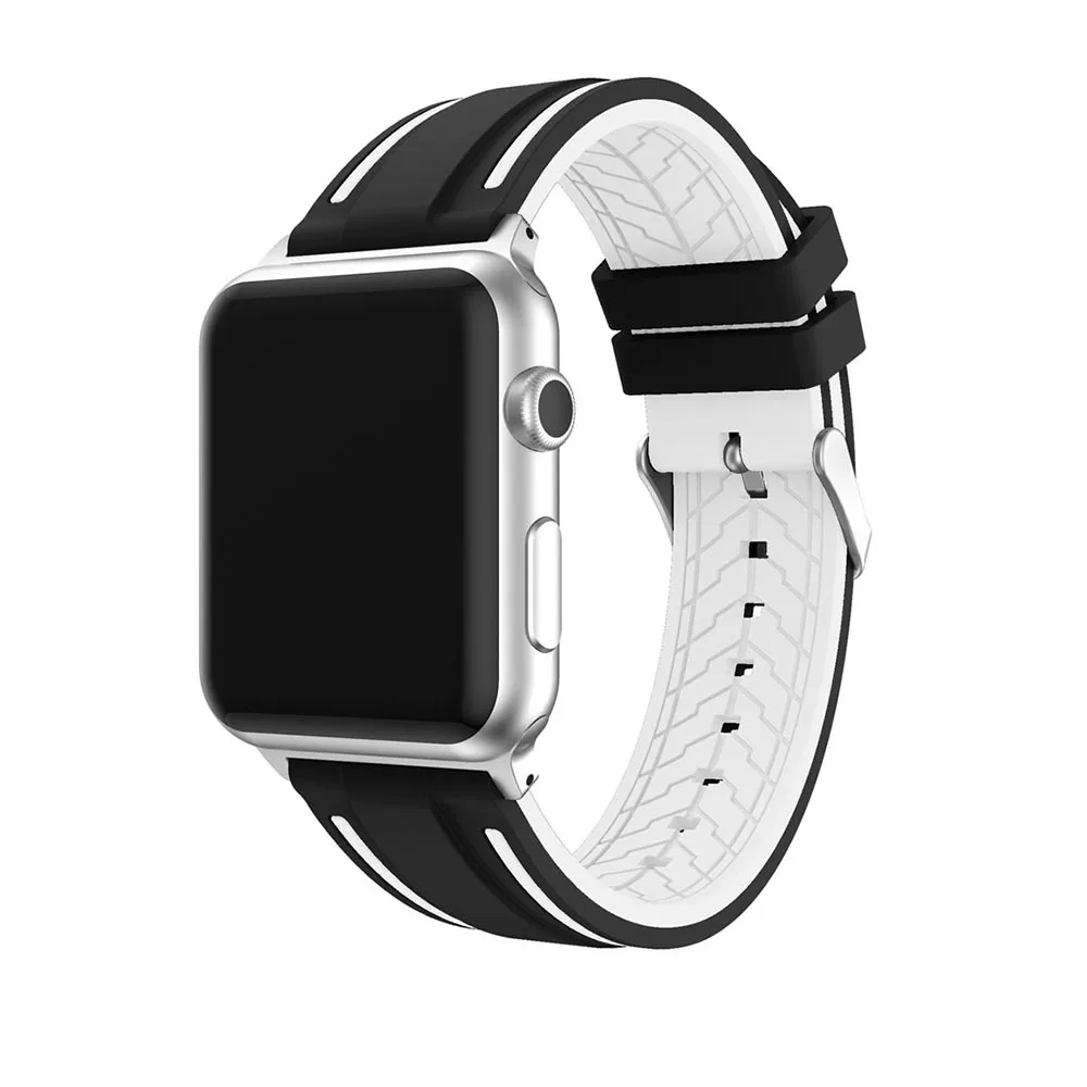 Pulsera de Silicona de Deportes para el apple watch banda de 42 mm 38mm 40mm 44mm Reloj inteligente de las bandas de las mujeres de los hombres de la Correa para el iWatch de la Serie 12 3 4 5 6 1