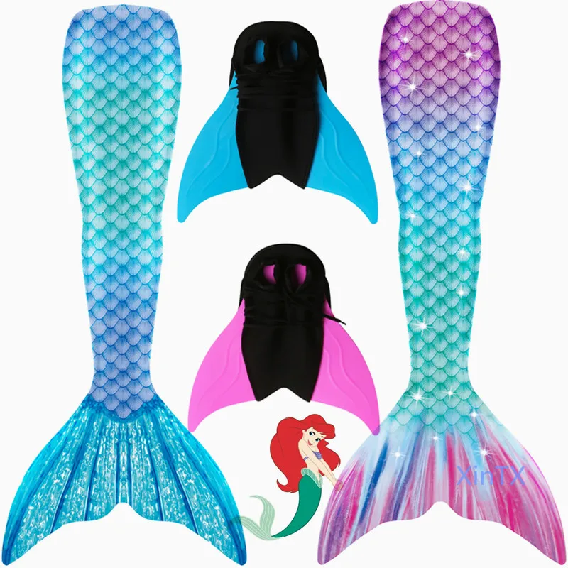 2020 NUEVO!Sirenita Colas Pueden Agregar mono-aleta de trajes de baño para Niños Adultos Vestido de verano donde se puede nadar con Traje de Sirena de Disfraces 1