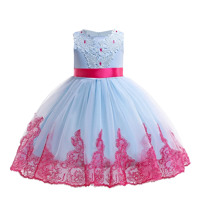 Vestido de malla Chica de la Princesa de los Niños Vestidos de Rendimiento Escolar de Ropa de la Boda Vestido Tutu Parte de las Niñas Muestran Traje Formal 1