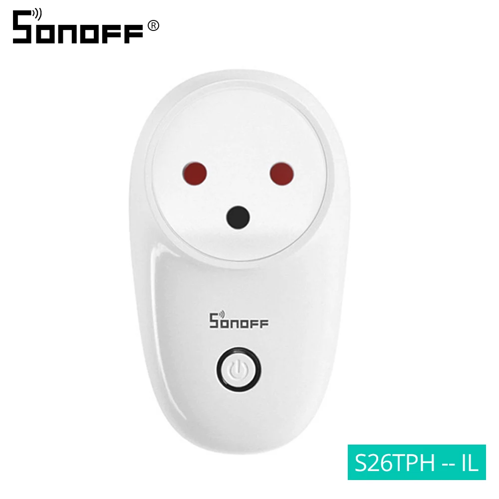 Sonoff S26 Inalámbrica WiFi Smart Socket US/UK/CN/AU/EU/IL/CH/ES/FR/Tapón de Conmutador Smart Home APP de Control Remoto para Google Assistant 1